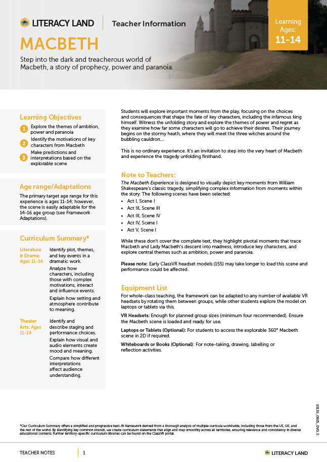 Teaching Information